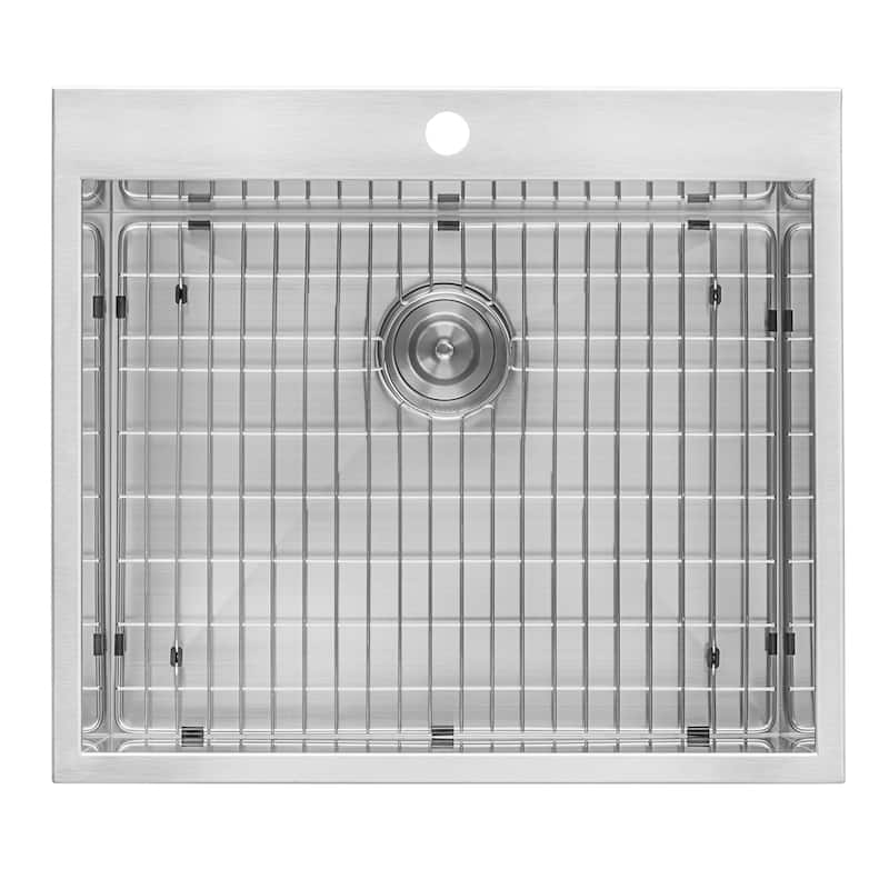 Ruvati Topmount Laundry Utility Sink 25" x 22" x 12" Deep 16 Gauge Stainless Steel - RVU6010 - 25" X 22"