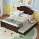 preview thumbnail 1 of 24, Full Platform Bed with Headboard & Twin Trundle - Pine Wood Frame, Cappuccino BrownCappuccino
