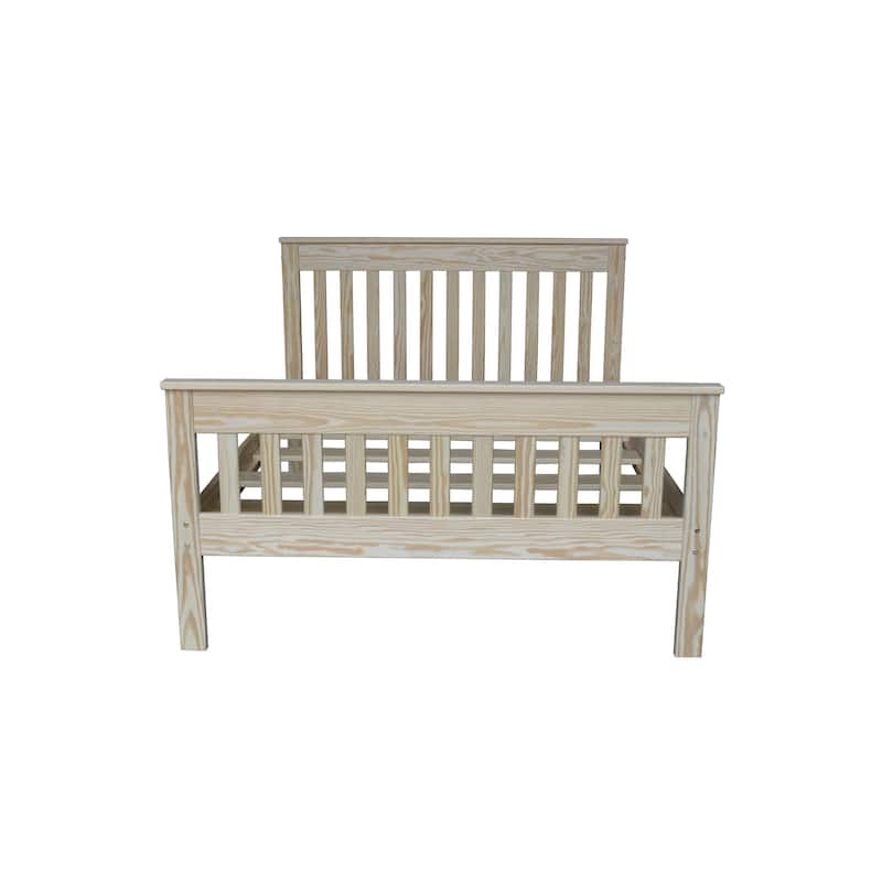 Harmony Solid Pine Queen Bed - Unfinished - Queen