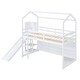 preview thumbnail 8 of 15, Twin Size House Loft Bed with Slide, Shelves, Light and Climbing Ramp