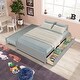 preview thumbnail 18 of 16, Simple Platform Bed Full Size Wood Bed Frame with Twin Trundle and 2 Drawers Suit for Kids Bedroom, No Box Spring Needed Grey