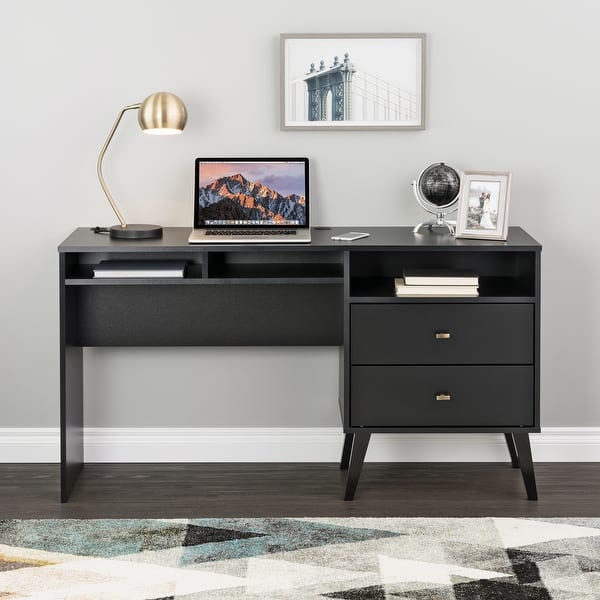 Prepac Milo Computer Desk With Side Storage And 2 Drawers Overstock 32014968