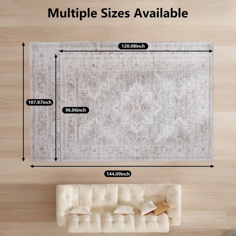 Rossetta 9x12FT Nordic-Style Polyester Carpet, Easy-to-Maintain and Silent - 96''x120'' inch