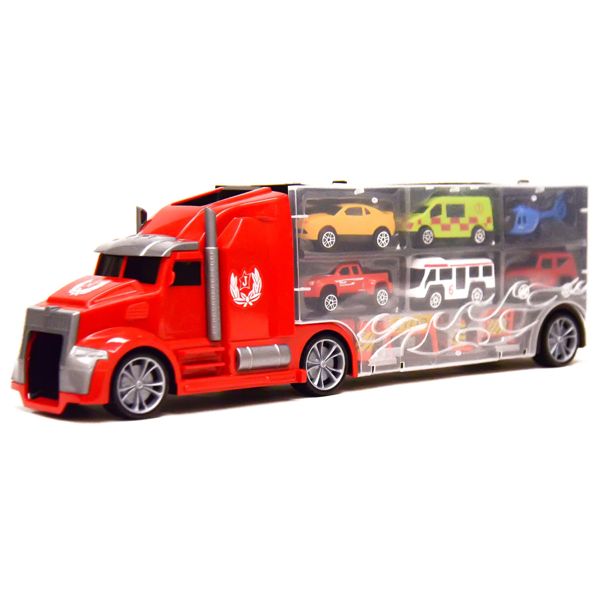 11 In 1 Carrier Truck With Mini Cars And Accessories Big Hauler Red On Sale Overstock 11 In 1 Carrier Truck With Mini Cars And Accessories Big Hauler Red On Sale Overstock