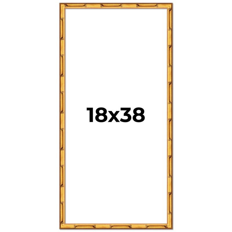 18x38 Frame Gold Bamboo Picture Frame Modern Photo Frame Includes UV Acrylic Shatter Guard Front Acid Free Foam Backing Board