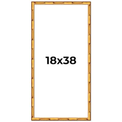 18x38 Frame Gold Bamboo Picture Frame Modern Photo Frame Includes UV Acrylic Shatter Guard Front Acid Free Foam Backing Board