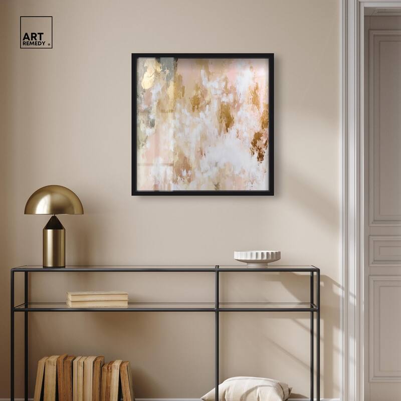 Golden Glimmer Gesture III Shadowbox by Art Remedy