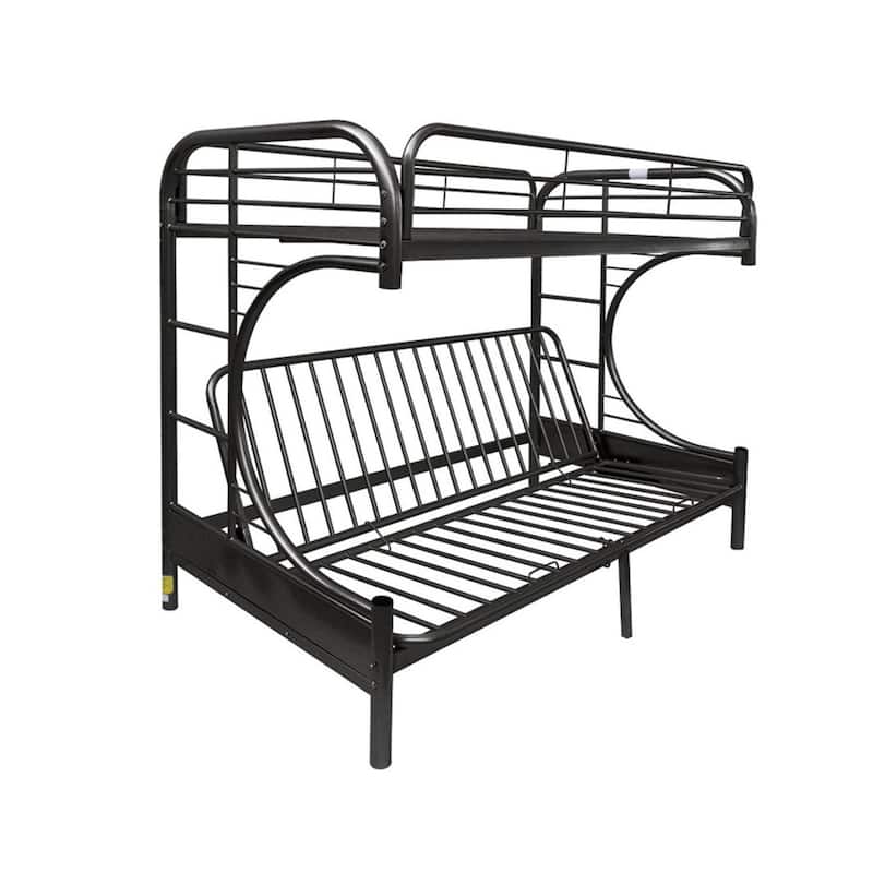 Metal Twin/Full Futon Bunk Bed - Black
