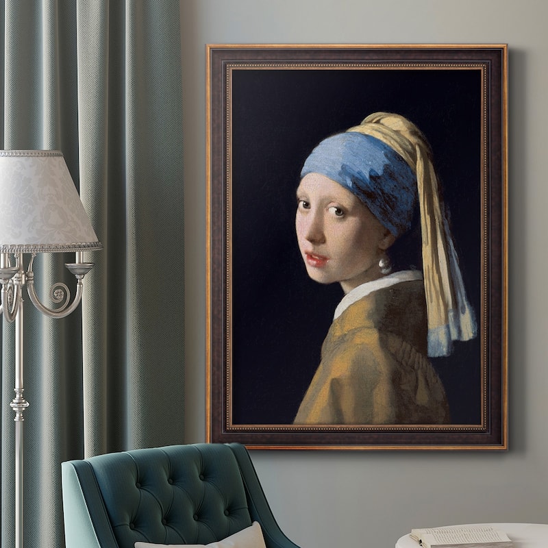 Girl with a Pearl Earring Premium Framed Canvas- Ready to Hang