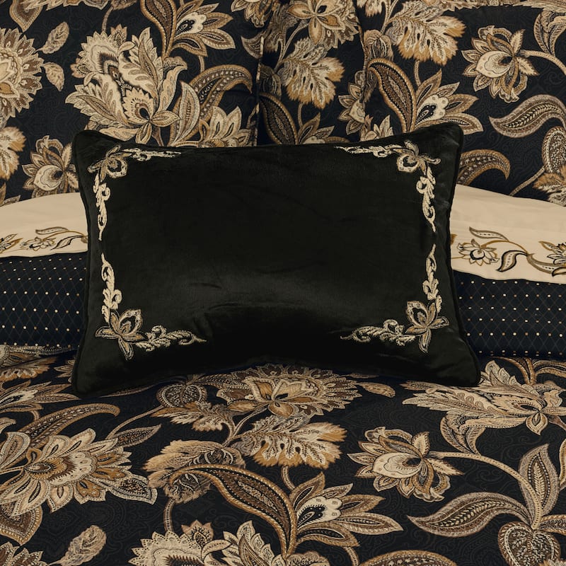Royal Court Montecito Boudoir Decorative Throw Pillow - Accent - Polyester - Black