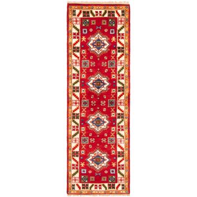 ECARPETGALLERY Hand-knotted Royal Kazak Red Wool Rug - 2'8 x 8'0