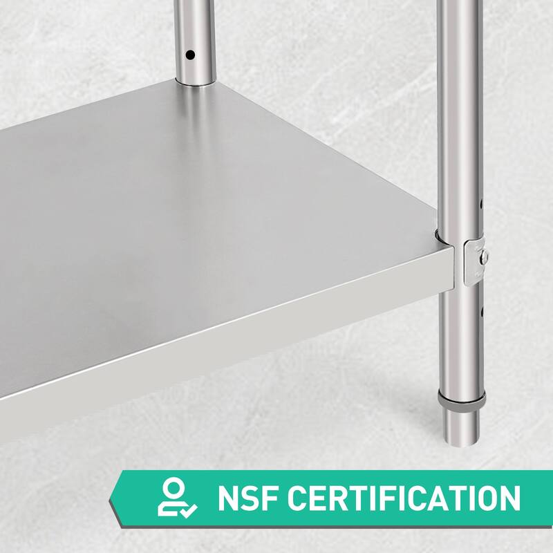 60" x 24" Stainless Steel Work Table with Under Shelf