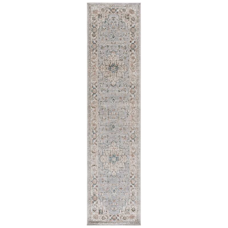 SAFAVIEH Maven Miyuki Traditional Rug - 2'2" x 9' Runner - Ivory/Grey Blue