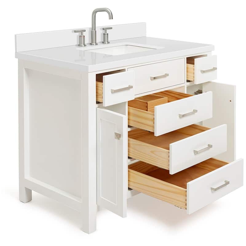 Ariel H043SWQRVO Bristol 43" Free Standing Single Rectangular Basin