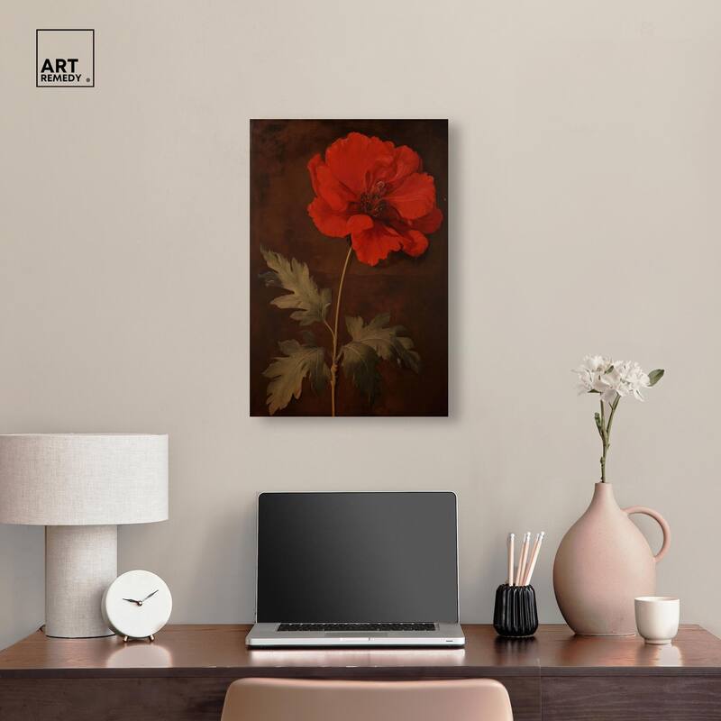 Flourish in Red I Canvas by Art Remedy, Gallery Wrapped