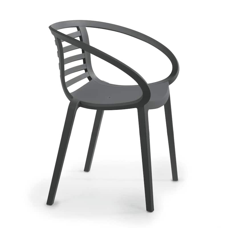 WRGHOME Modern Stacking Patio Dining Armchairs Indoor/Outdoor (Set of 2) - 30.31'' H X 25.19'' W X 22.04'' D