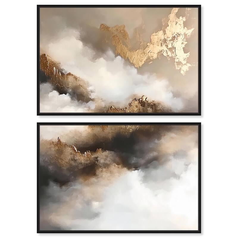 Celestialscape Canvas Set of 2 by Art Remedy - 15" x 10" - Black