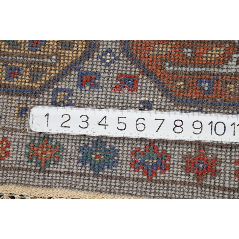 Hand Knotted Oriental 100% Wool Carpet Traditional All-Over Greys & Charcoal Kazak Area Rug - 5' 9'' X 3' 11''