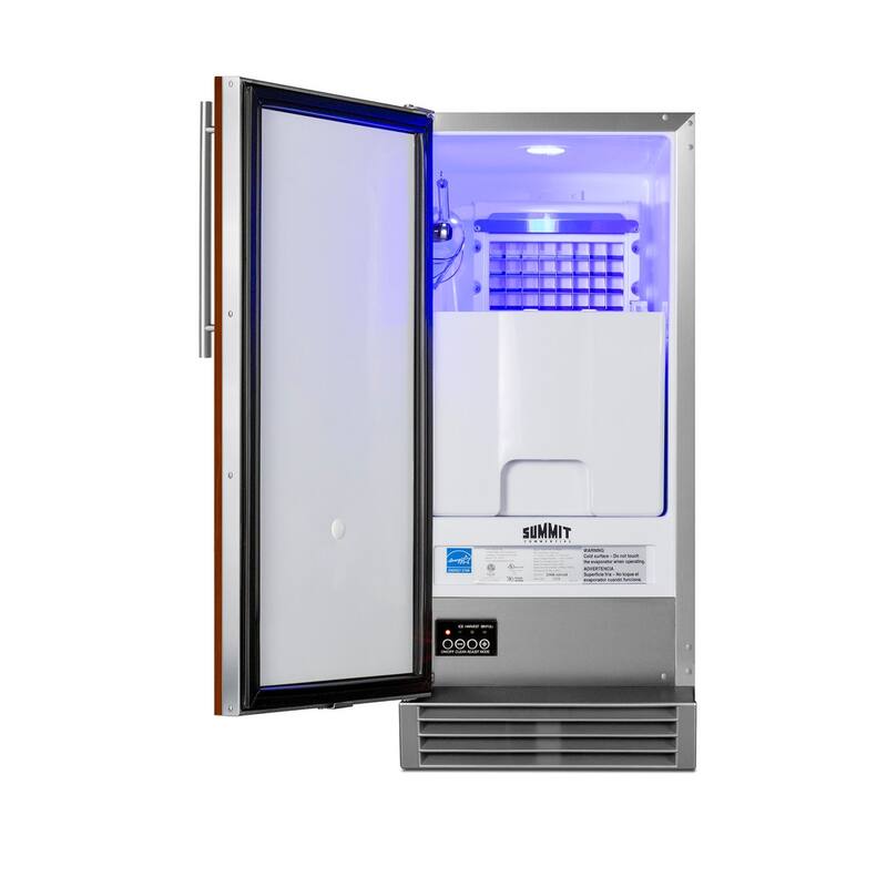 Summit 15 Inch Wide 25 Lbs. Built-In Commercial Ice Maker with 50 Lbs.