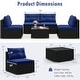 preview thumbnail 3 of 8, Costway 5 Piece Outdoor Furniture Set with Seat & Back Cushions - See Details