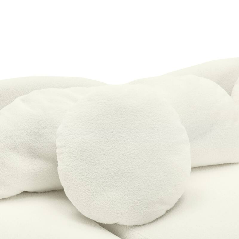 103.5" Lamb Velvet Armless Sofa with 6 Pillows and Floating Design