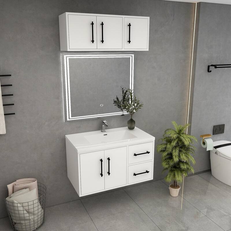 Victoria 36'' L Wall-Mounted Vanity Set with Motion Sensor LED light Top Cabinet