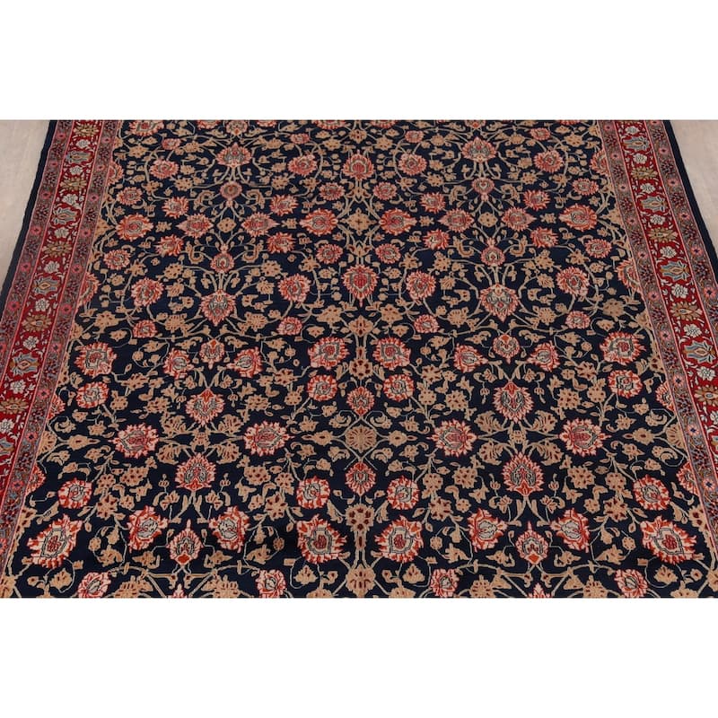 Vegetable Dye Blue Mood Persian Vintage Area Rug Handmade Wool Carpet - 9'10"x 12'10"