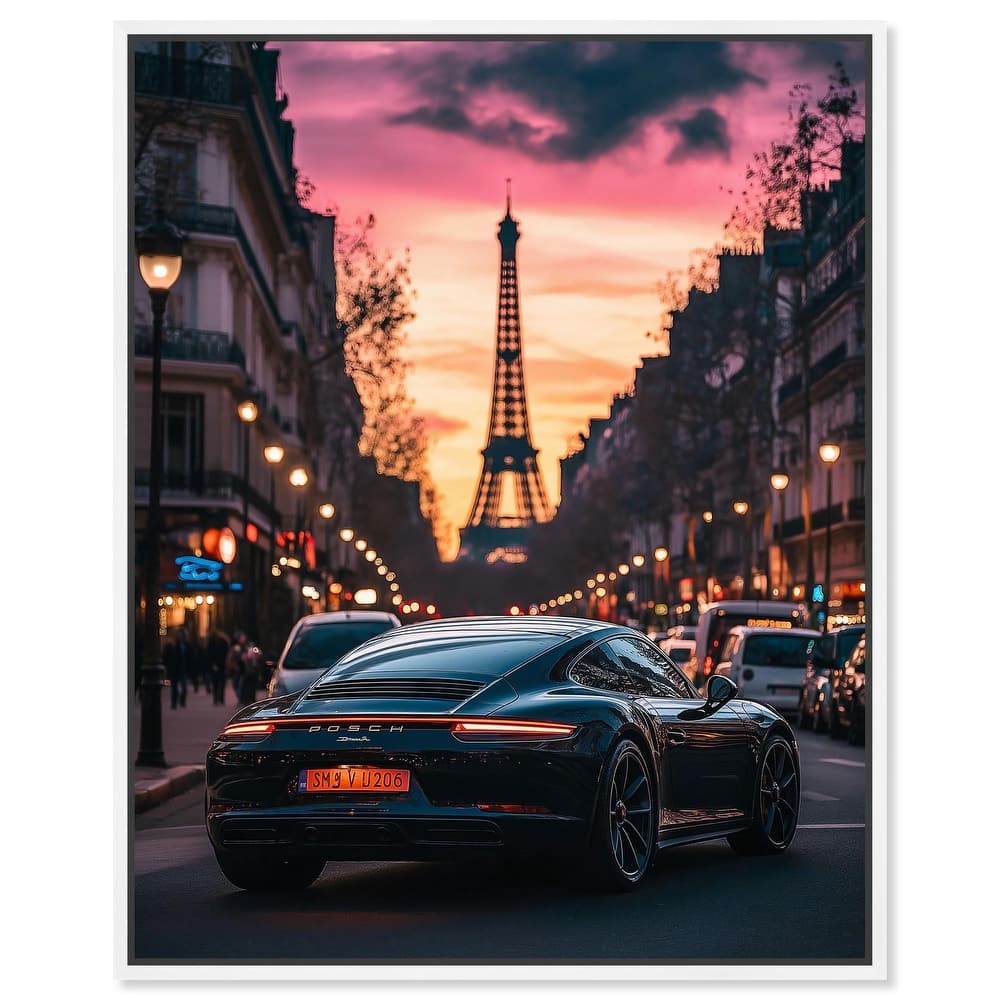 Parisian Porsche Twilight I Canvas by Art Remedy