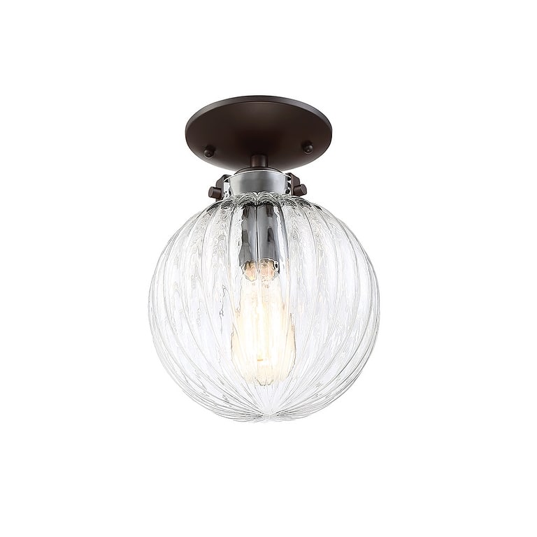 Meridian M60056 Single Light 8" Wide Semi-Flush Globe Ceiling Fixture