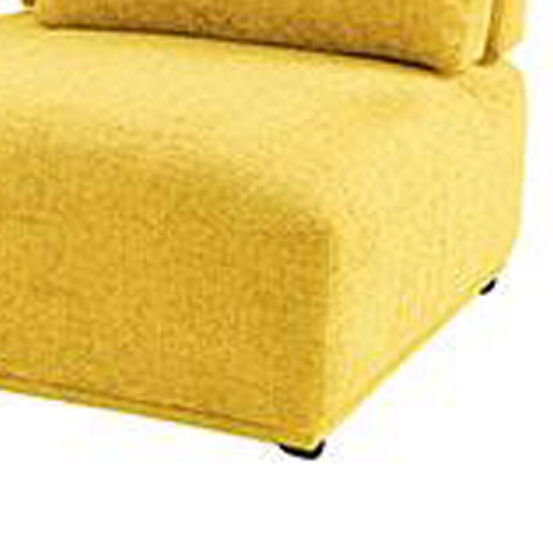 Stavan Modular L Sectional Sofa Set, Yellow Chenille, Adjustable Backs