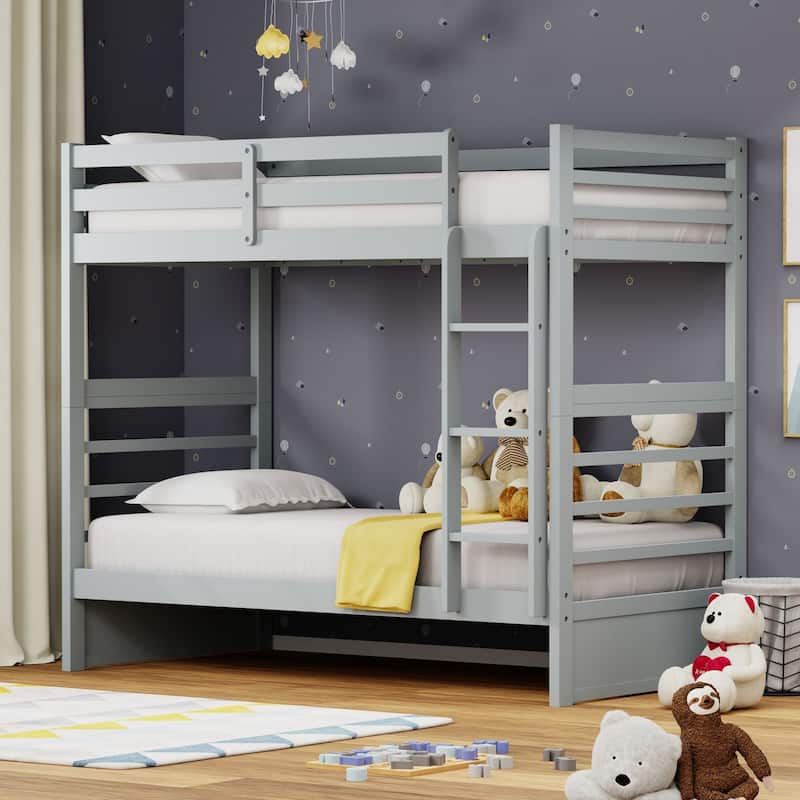 Plana Wood Bunk Bed - Grey - Twin