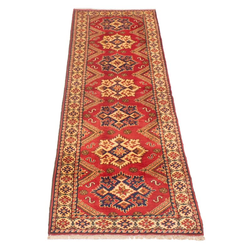 ECARPETGALLERY Hand-knotted Kargahi Red Wool Rug - 2'9 x 9'10
