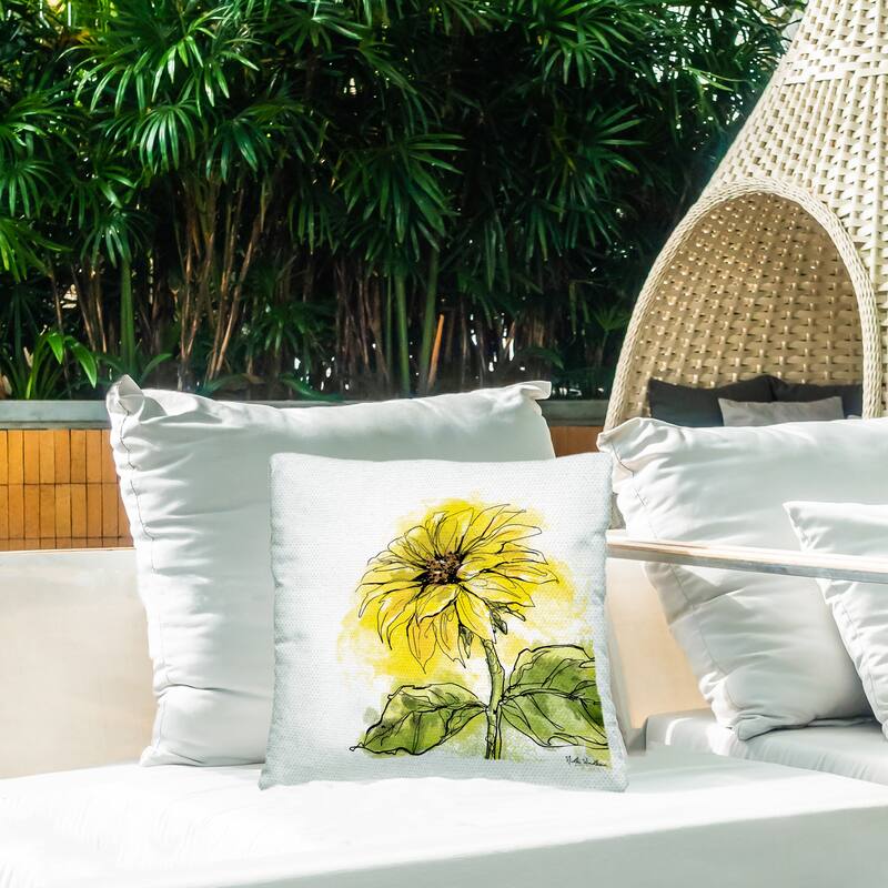 Stupell Modern Yellow Sunflower Printed Outdoor Throw Pillow Design by Nidhi Wadhwa