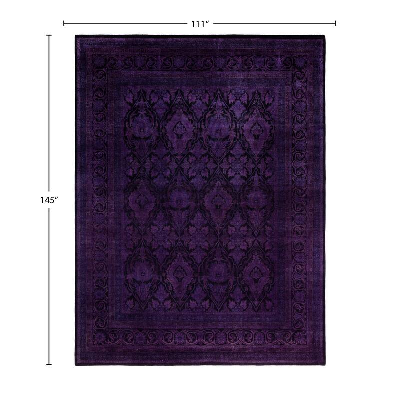 Overdyed One-of-a-Kind Hand-Knotted Area Rug - Purple - 9' 3" x 12' 1"