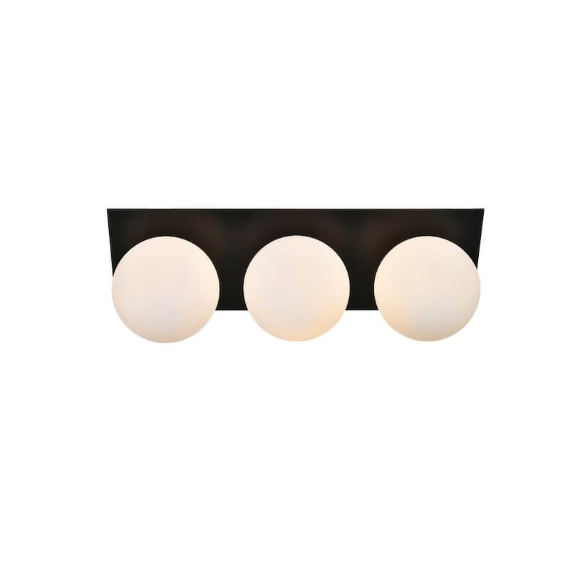 Jinzo 1 Light Black and Frosted White Bath Sconce