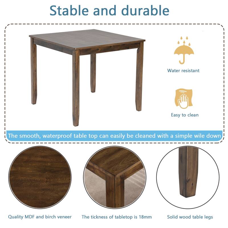 Dining Table for 4 People Kitchen Table with Wood Legs, for Apartment Living Room Dining Room