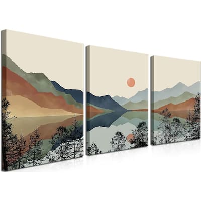 Sun Forest Abstract Nature Landscape Artwork Wall Decor