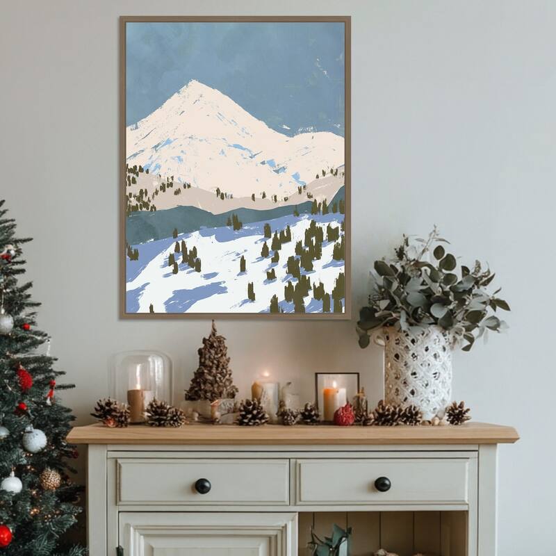 Bunny Slopes II by Jacob Green Framed Canvas Wall Art Print - Sylvie Dark Gold
