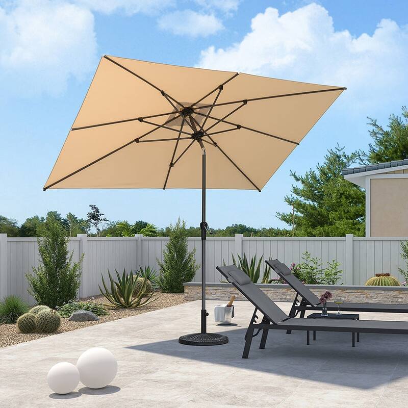 PURPLE LEAF Heavy-duty Crank and Tilt Table Umbrella Outdoor Patio Market Umbrella