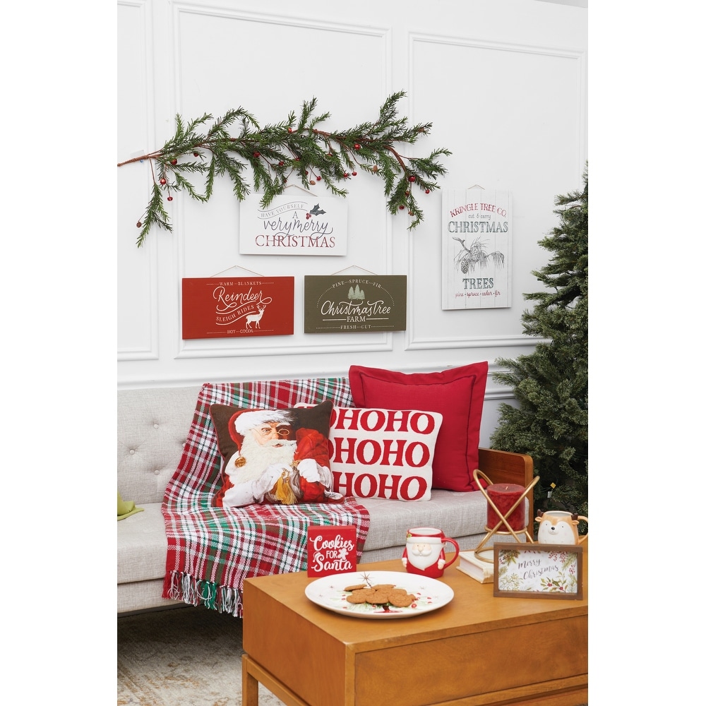 Cotton Knitted Xmas Tree Reindeer Children Throw Rug Couch Lounge Sofa Blanket 