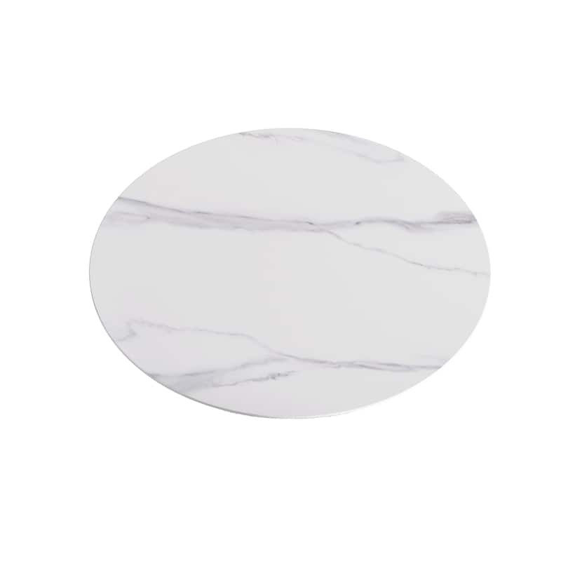 53" Dining Table Round Marble Kitchen Table, Sintered Stone Panel Table