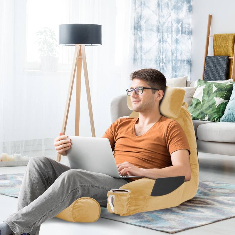 Empyrean Backrest Reading Pillow with Arms - Shredded Memory Foam Back Support Bed Rest Pillow