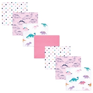 Hudson Baby Infant Girl Cotton Flannel Receiving Blankets Bundle, CuteASaurus, One Size - CuteASaurus - One Size