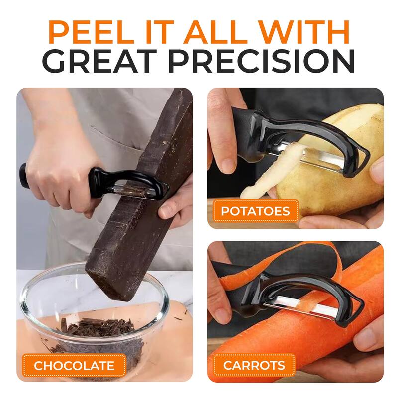 Cheer Collection Swivel Vegetable Peeler with Stainless Steel Blade and Eye Remover Tool