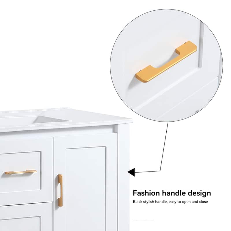 36"Freestanding Bathroom Vanity with Ceramic Sink
