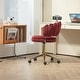 preview thumbnail 66 of 118, Velvet Home Office Desk Chair, Height Adjustable Task Chair, Armless Single Chair with Wheels, 360° Swivel Vanity Chair - N/A