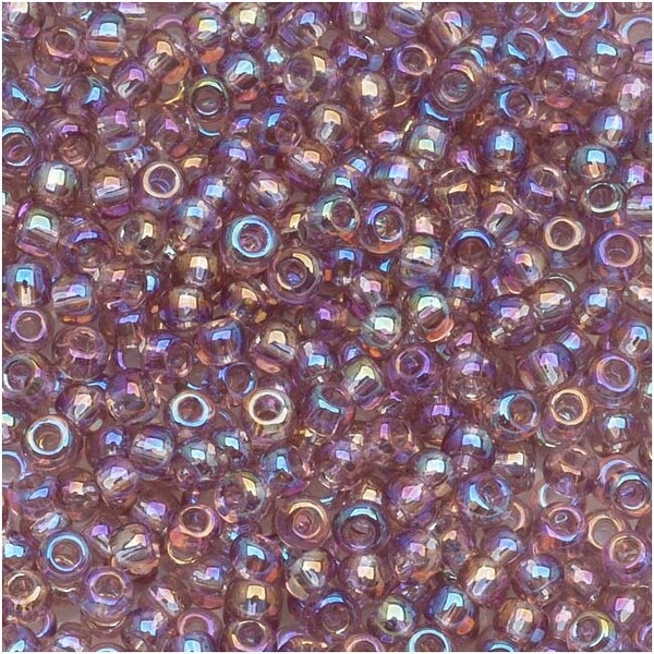 Toho Round Seed Beads 6/0 166 'Transparent Rainbow Light Amethyst' 8g