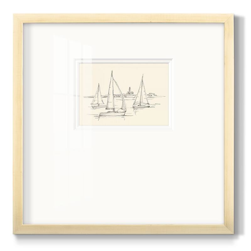 Coastal Contour Sketch IIPremium Framed Print