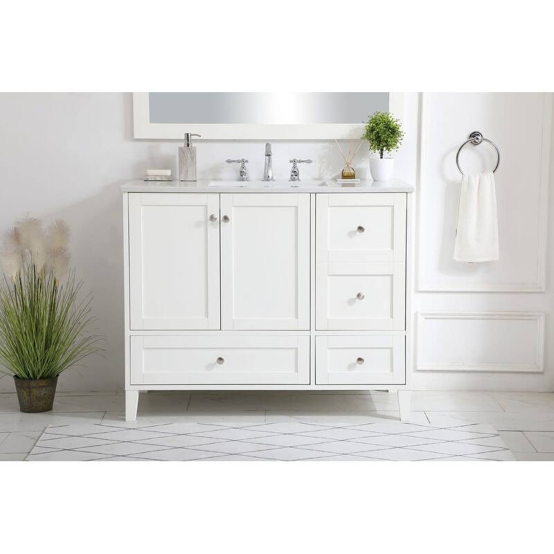 Elegant Lighting Sommerville 42" Free Standing Single Basin Vanity Set