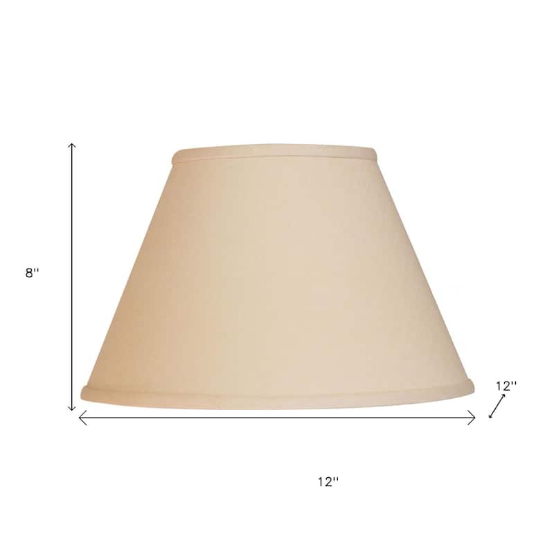 HomeRoots Beige Linen Empire Lamp Shade - 12" L x 12" W x 8" H